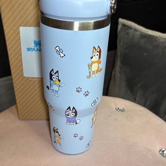 Stanley Light Blue Tumbler with Fun Characters - Picture 5 of 5